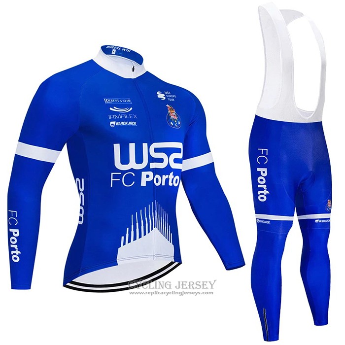 2021 Cycling Jersey W52-fc Porto Blue Long Sleeve And Bib Tight